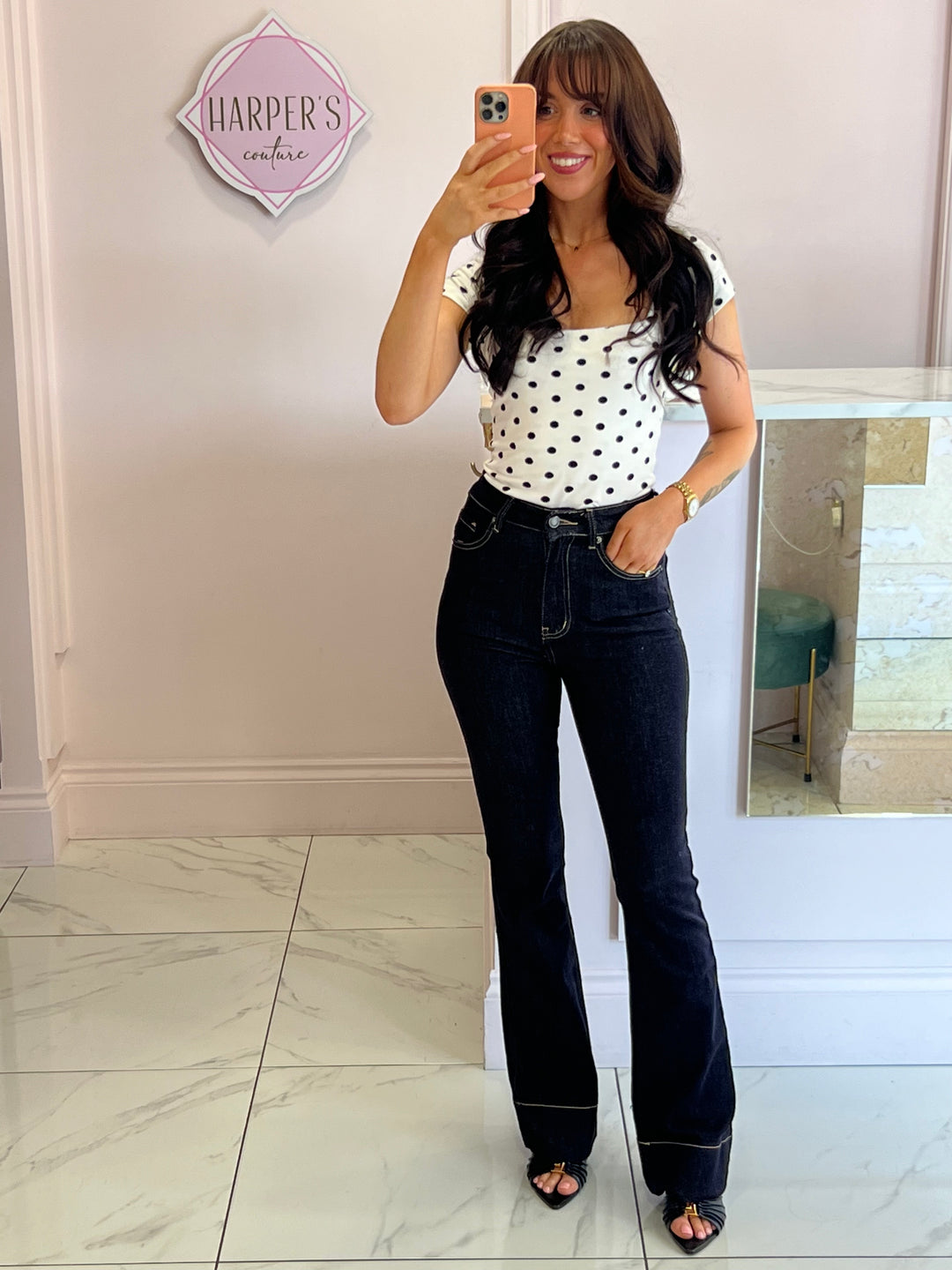 Nicola Indigo Skinny Flare Jeans