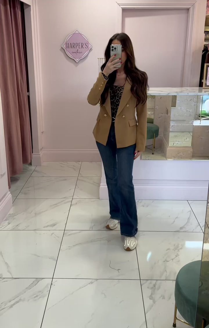 Alena Gold Button Inspired Blazer